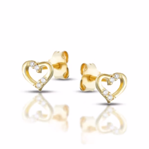 9Kt Gold Twinki Baby Heart Earrings